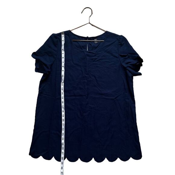 SHEIN Navy Blue Flutter Sleeve layered scallop blouse size 1XL - Picture 3 of 6
